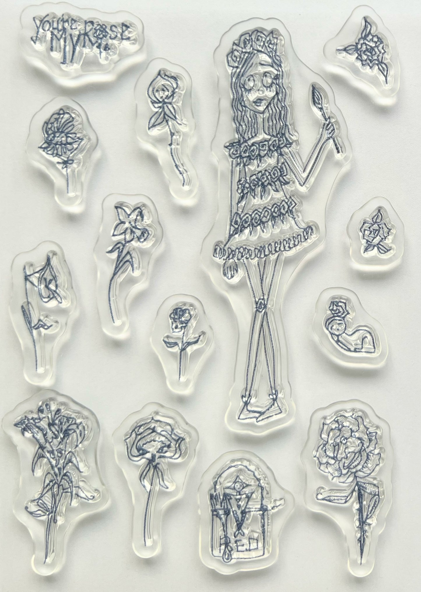 Clear Polymer Stamp A6 Alice -You're my Rose- Stamptagious