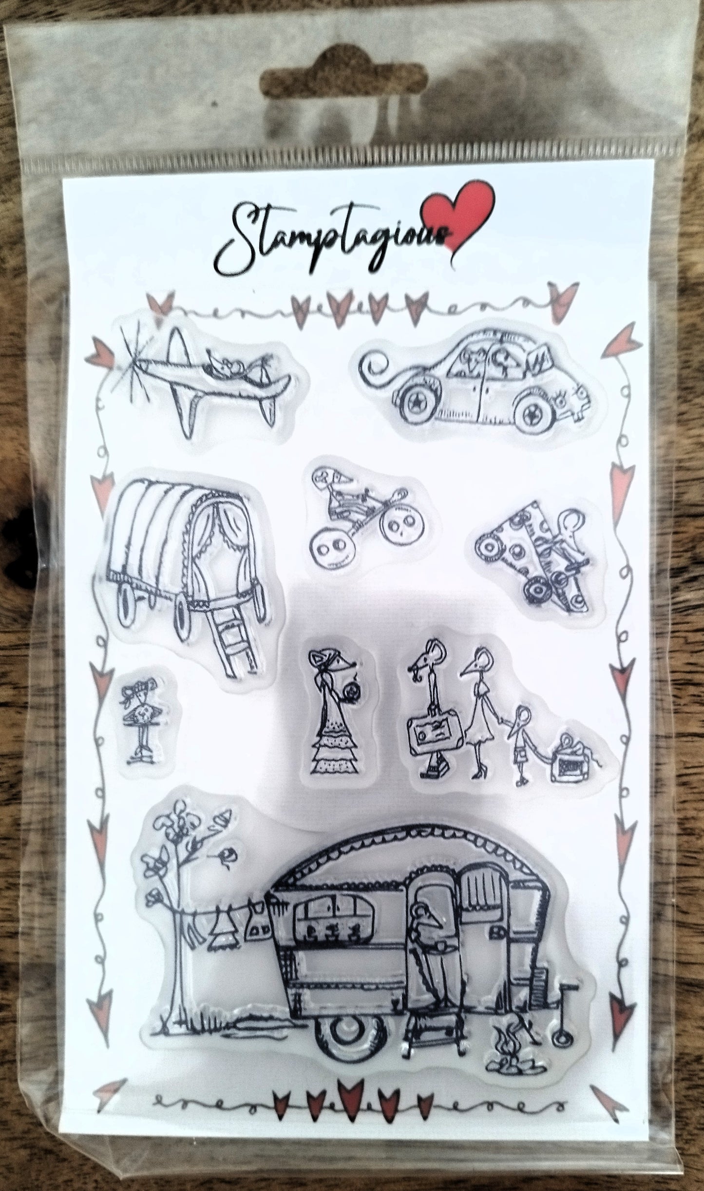 Clear Polymer Stamp Set Stamptagious Mouse Town Caravan A6 Stamp