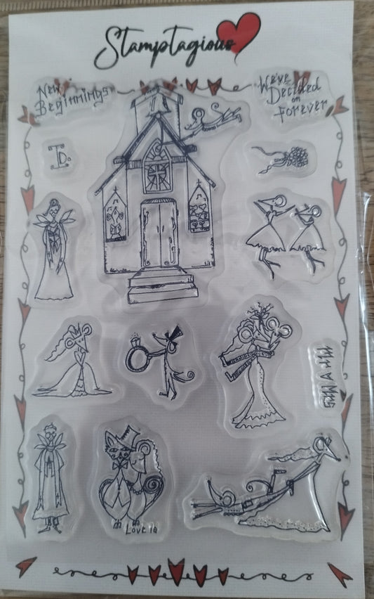 Clear Polymer Stamp Set Stamptagious Mouse Church A6 Stamp