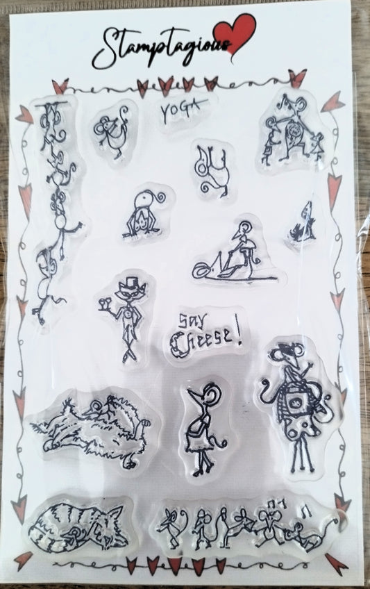 Clear Polymer Stamp Set Stamptagious Mouse Say Cheese A6 Stamp