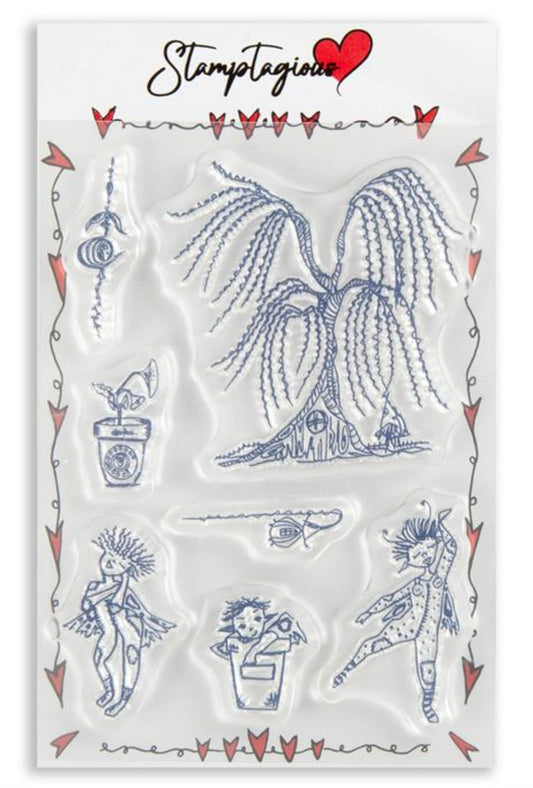 Clear Polymer  Stamptagious Pixie Meadow A6 Stamp Willow Tree